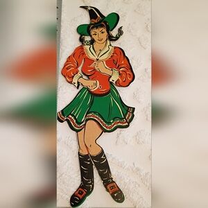 Vtg 2004 Beistle Go Go Good Witch Hinged Die Cut